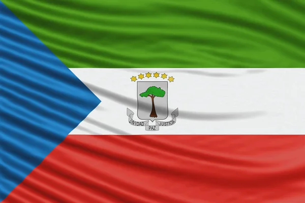 Bandiera Della Guinea Equatoriale Wave Close Sfondo Della Bandiera Nazionale — Foto Stock