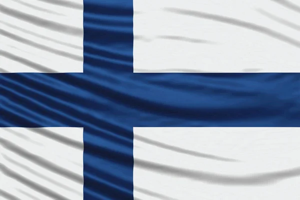 Finnland Flagge Wave Close Hintergrund Der Nationalflagge — Stockfoto