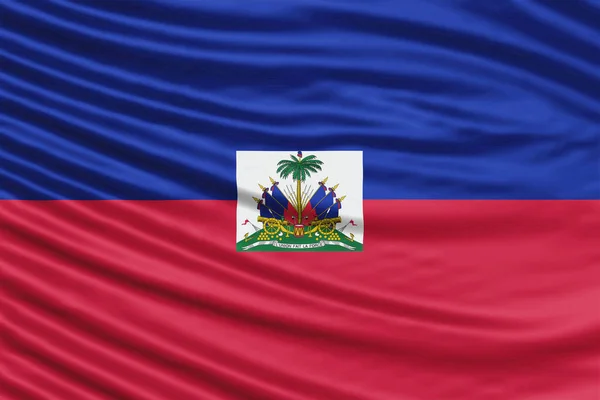 Haiti Flag Wave Close Sfondo Della Bandiera Nazionale — Foto Stock