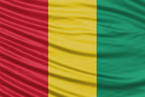 几内亚国旗波浪闭合 国旗背景 — 图库照片