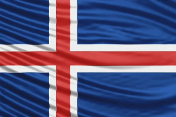 Волна Флага Исландии Крупным Планом Фон Национального Флага — стоковое фото
