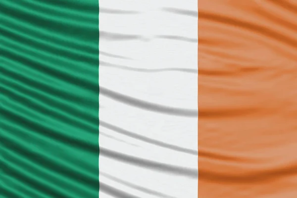 Irland Flagga Våg Närbild Nationell Flagga Bakgrund — Stockfoto