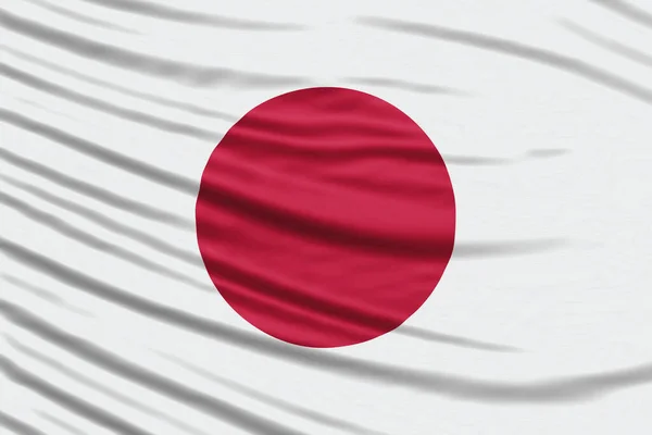 Japan Flag Wave Close National Flag Background — стокове фото