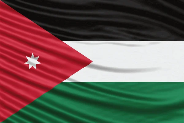 Jordan Flag Wave Close Nationale Vlag Achtergrond — Stockfoto