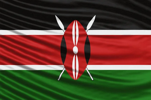 Kenya Flag Wave Närbild Nationell Flagga Bakgrund — Stockfoto