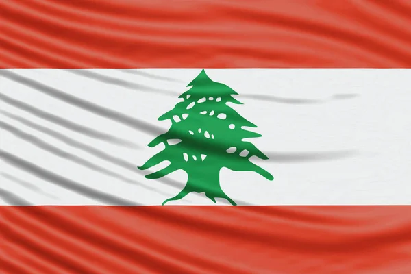 Lebanon Flag Wave Close National Flag Background — Stock Photo, Image