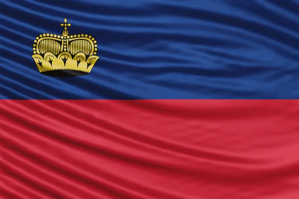 Bandeira Liechtenstein Wave Close Fundo Bandeira Nacional — Fotografia de Stock