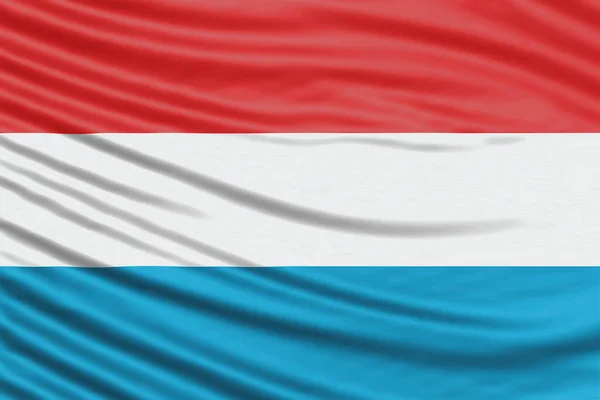 卢森堡国旗卷曲 国旗背景 — 图库照片