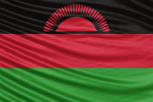 Bandeira Malawi Wave Close Fundo Bandeira Nacional — Fotografia de Stock