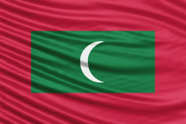 马尔代夫国旗波浪闭合 国旗背景 — 图库照片