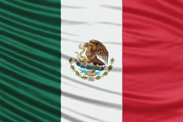 Bandeira México Wave Close Fundo Bandeira Nacional — Fotografia de Stock