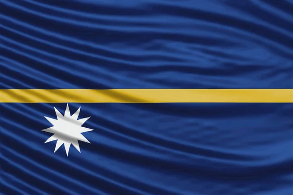 Nauru Bandera Wave Close Fondo Bandera Nacional — Foto de Stock