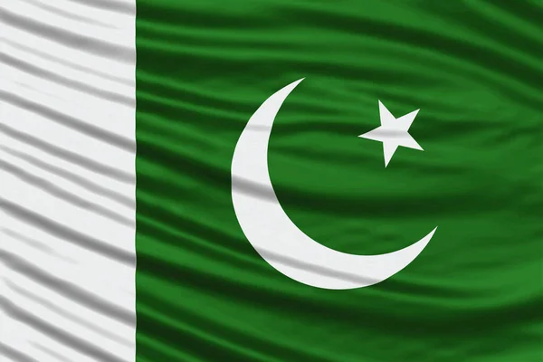 Pakistan Flag Wave Close Φόντο Εθνικής Σημαίας — Φωτογραφία Αρχείου