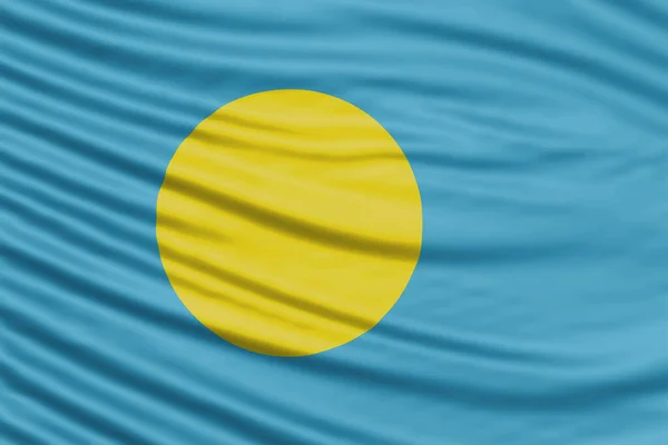 Palau Bayrak Dalgası Kapat Ulusal Bayrak Arkaplanı — Stok fotoğraf