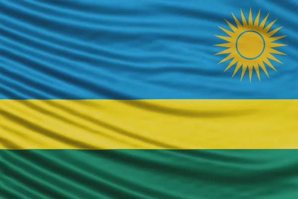 Rwanda Vlajka Vlna Zavřít Národní Vlajka Pozadí — Stock fotografie