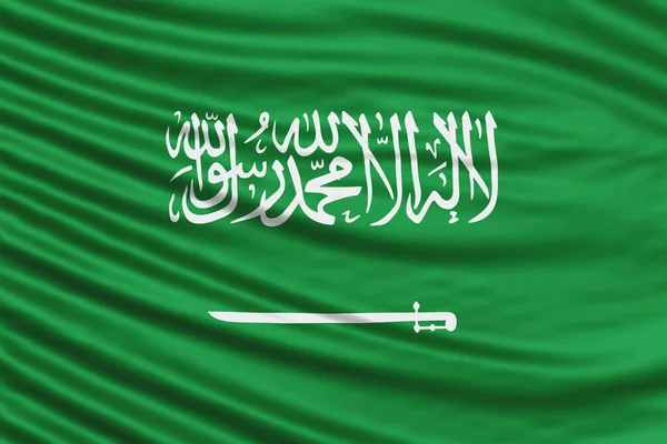 Flagge Saudi Arabiens Großaufnahme Hintergrund Der Nationalflagge — Stockfoto