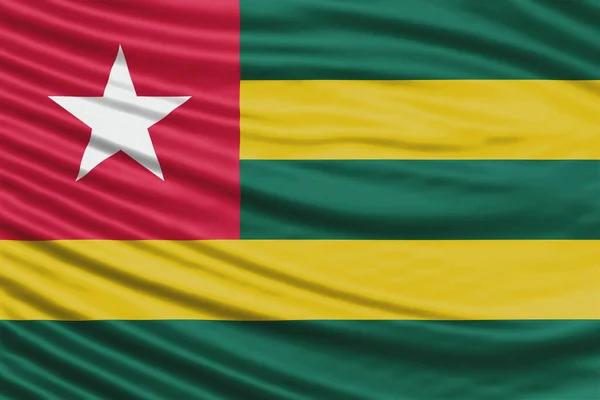 Togo Bandeira Onda Close Fundo Bandeira Nacional — Fotografia de Stock