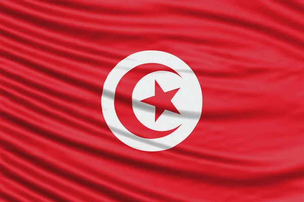 Tunisia Flag Wave Close Sfondo Bandiera Nazionale — Foto Stock