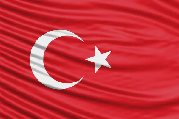 Turkey Flag Wave Close Nationale Vlag Achtergrond — Stockfoto