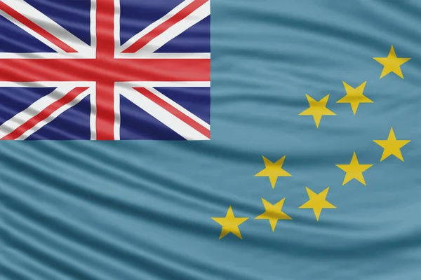 Tuvalu Bandeira Onda Close Fundo Bandeira Nacional — Fotografia de Stock