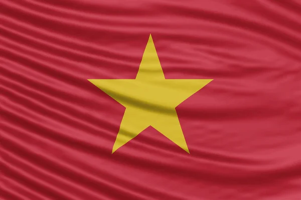 Vietnam Flagga Våg Närbild Nationell Flagga Bakgrund — Stockfoto