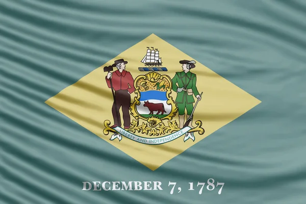 Delaware State Flag Wave Close Φόντο Σημαίας Delaware — Φωτογραφία Αρχείου