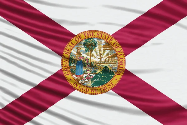 Flagge Des Bundesstaates Florida Nahaufnahme Flaggenhintergrund Florida — Stockfoto
