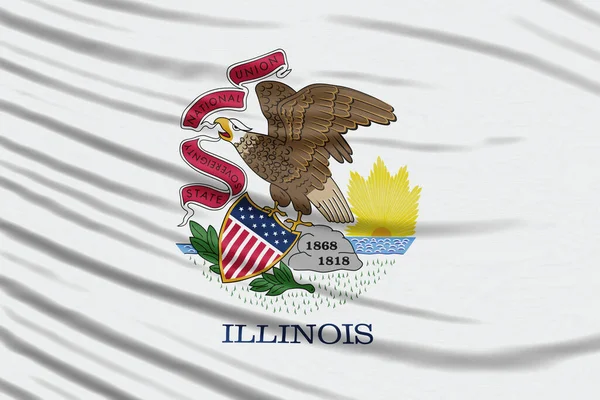 Illinois state Flag Wave Close Up, Illinois flag background