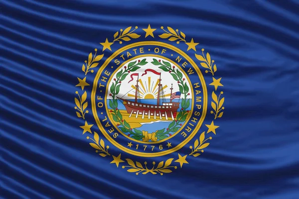 New Hampshire state Flag Wave Close Up, New Hampshire flag background
