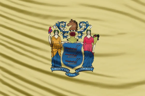New Jersey State Flag Wave Close Fundo Bandeira New Jersey — Fotografia de Stock