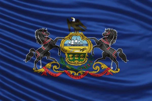 Κρατική Σημαία Πενσυλβάνια Close Πενσυλβάνια Φόντο Σημαία — Φωτογραφία Αρχείου