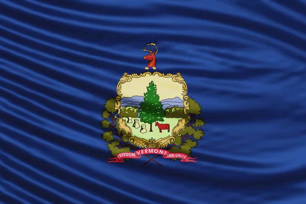 Vermont State Flag Wave Närbild Vermont Flagga Bakgrund — Stockfoto