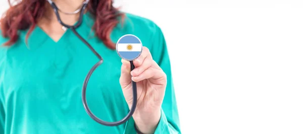 Sistema Nacional Salud Argentina Doctora Con Estetoscopio — Foto de Stock
