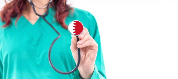 Bahrein Nationale Gezondheidszorg Vrouwelijke Arts Met Stethoscoop — Stockfoto