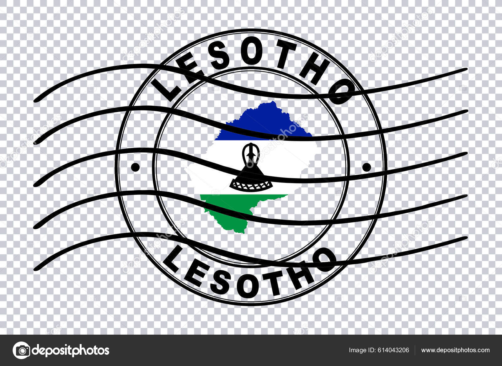Map Lesotho Postal Passport Stamp Travel Stamp Clipping Path Stock Photo by ©Allexxandar 614043206