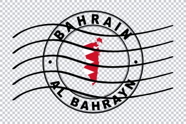 Bahreyn Haritası, Posta Pasaportu Damgası, Seyahat Damgası, Kırpma Yolu