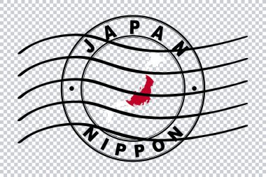 Japonya Haritası, Posta Pasaportu Damgası, Seyahat Damgası, Kırpma Yolu