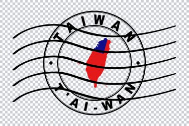 Tayvan Haritası, Posta Pasaportu Damgası, Seyahat Damgası, Kesme Yolu