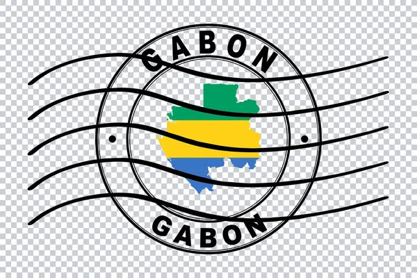 Mapa Gabonu Pieczęć Paszportu Pocztowego Pieczęć Podróży Ścieżka Wycinania — Zdjęcie stockowe