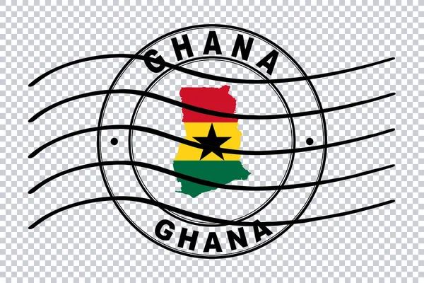 Map of Ghana, Postal Passport Stamp, Travel Stamp, Clipping path