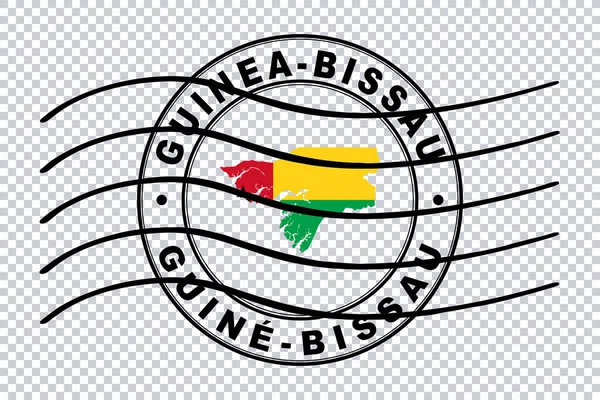 Mappa Della Guinea Bissau Francobolli Passaporto Postale Viaggi Francobolli Percorso — Foto Stock
