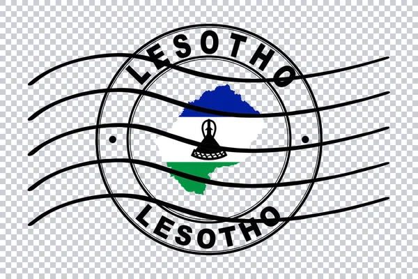 Mappa Del Lesotho Francobollo Del Passaporto Postale Francobollo Viaggio Percorso — Foto Stock