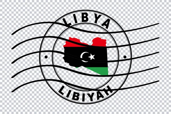 Kaart Van Libië Postzegel Reiszegel Knippad — Stockfoto
