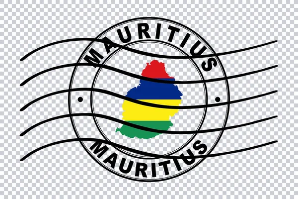 Mappa Mauritius Francobolli Passaporto Postale Viaggi Francobolli Percorso Ritaglio — Foto Stock