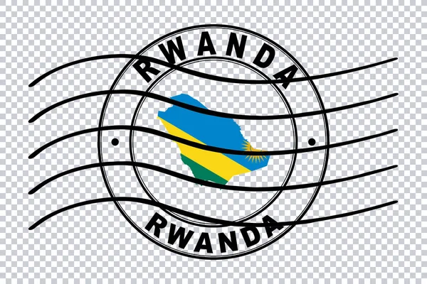 Kaart Van Rwanda Postzegel Reiszegel Knippad — Stockfoto