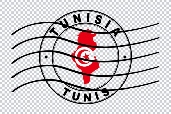 Mapa Túnez Postal Passport Stamp Travel Stamp Recorte Ruta —  Fotos de Stock