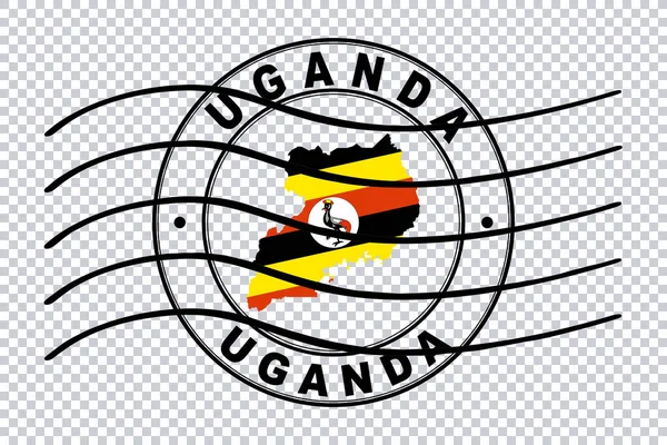 Karta Över Uganda Postpass Stämpel Resestämpel Klippbana — Stockfoto