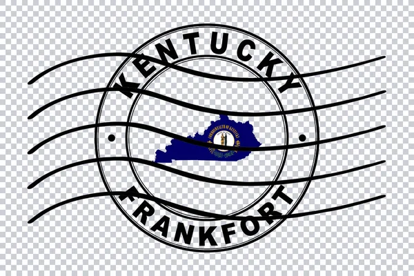 Kentucky Haritası Posta Pasaportu Damgası Seyahat Damgası Kesme Yolu — Stok fotoğraf