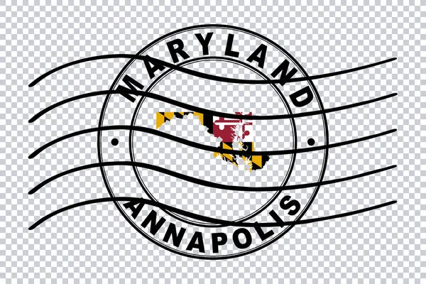Maryland Térképe Postai Útlevél Bélyegző Utazási Bélyegző Vágási Útvonal — Stock Fotó