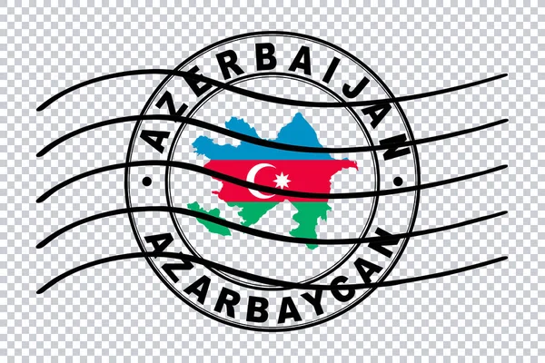 Mappa Azerbaigian Francobolli Passaporto Postale Viaggi Francobolli Percorso Ritaglio — Foto Stock